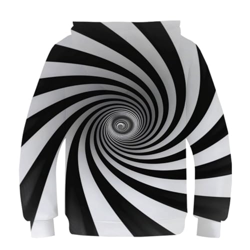 Sweat à capuche 3D pour enfants 11-13Y avec impression durable à rayures