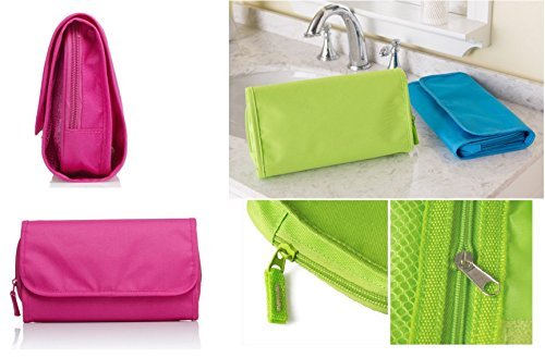 Sevia Hanging Toiletry Travel Bag Portable Collapsible Travel Storage Pouch Waterproof Wash Bag for Women and Men - Compact Makeup Organizer for Cosmetics, Makeup, Jewelry, Shaving Tools with Hook 2