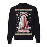 wild custom apparel Nakatomi Plaza Christmas Party 1988 RED LOGO Ugly Christmas Sweater Crewneck Sweatshirt, Black, X-Large