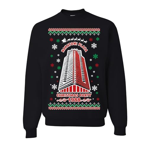 wild custom apparel Have A Merry Ugly Christmas Sweater Crewneck Sweatshirt, Black, Small