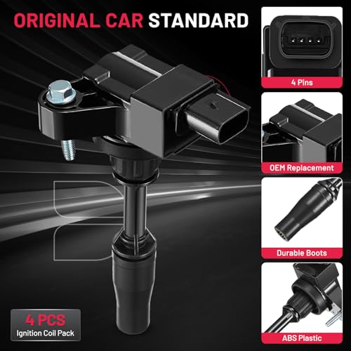 Image of BDFHYK Ignition Coils Pack UF680 Compatible with Buick Envision LaCrosse Regal Verano Cadillac ATS CT6 CTS Chevy Impala Camaro Colorado Malibu Limited GMC Acadia l4 2.0L 2.5L Chevy Coil Pack Set of 4