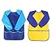 Lidiper 2 Piezas Delantal Infantil Pintura, Impermeable Mangas Larga Delantales de Niños Blusón Delantal Babero para Cocina y la Pintura y 3 Bolsillos para 3-7 Años Niños (Azul+Amarillo)