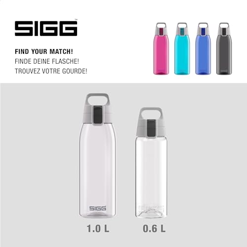 Sigg - Tritan Trinkflasche - Total Color ONE Transparent - Für Kohlensäurehaltige Getränke Geeignet - Spülmaschinenfest - Auslaufsicher - Leicht - BPA-frei - 1L 5
