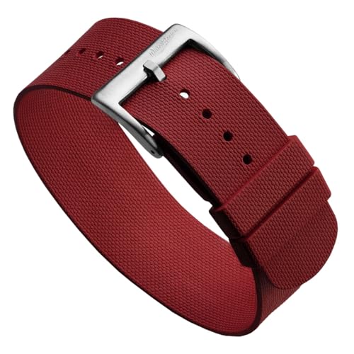 WatchGecko TidalPass Rubber Watch Strap Burgundy 21mm