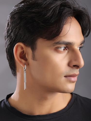 Buy Yellow Chimes Earrings for Men and Boys Stainless Steel Design 4 - Image 6