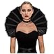 keland Damen Gothic Samt Kragen Viktorianischer Kragen Vampir Halloween Cosplay (Z-Schwarz)
