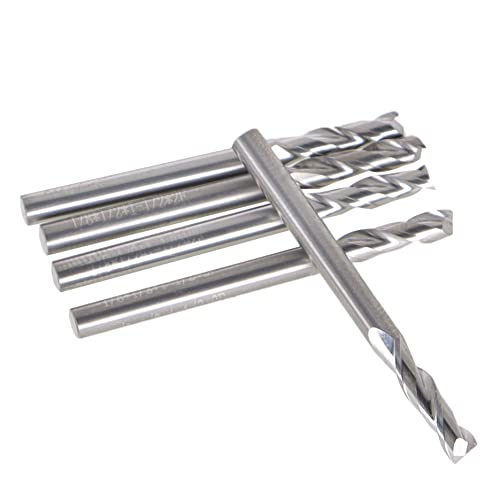 Image of 1 /8 Inch Milling Cutter 2 Slot Carbide End Milling Cutter Suitable for Aluminum Cutting Non-Ferrous Metal Cutting 5 Pieces