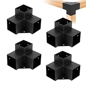 Pergola bracket kit 4pcs gazebo brackets kit 3 way right angle corner bracket for 4x435inchx35inch wood posts patio pergolas log cabin outdoor  urban country home decor