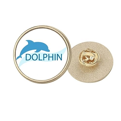 Broche dauphin bleu M en métal doré Blue Ocean