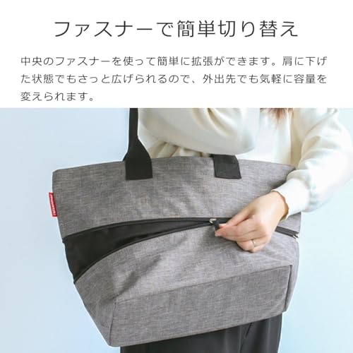Image of reisenthel Shopper E1, Expandable 2-in-1 Tote, Converts from Handbag to Oversized Carryall