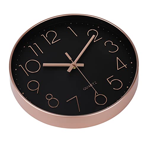 Image of jomparis Rose Gold Wall Clock for Grils Womens Silent Non-Ticking Clock Decorative for Bedroom Office