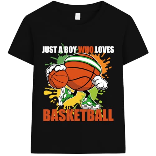 Kids Basket Ball Tee Shirt Boys Sport Games T-Shirt Short Sleeves Funny Hoobies Clohtes 5T