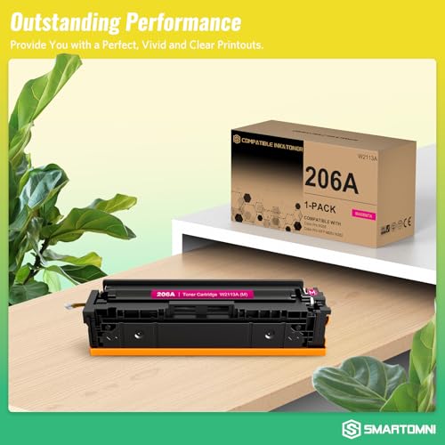 Image of 206A Toner Cartridges (with Chip) Works with HP Color Pro MFP M283fdw M283cdw, Pro M255dw M255nw, MFP M282nw M283 M282 M255 Printer | W2113A, 1 Pack Magenta