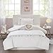 Oakestry 4Pc Kids Tessa Cozy Comforter All-Season Fun Design Sophisticated Set Super Soft & Fluffy Children Bedding Girls Bedroom, Full/Queen, White
