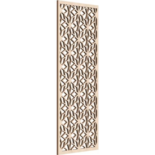 Image of Lake Decorative Pierced Fretwork Wood Wall Panels, 13 3 /8 inchW x 34 3 /8 inchH x 3 /8 inchT, Red Oak