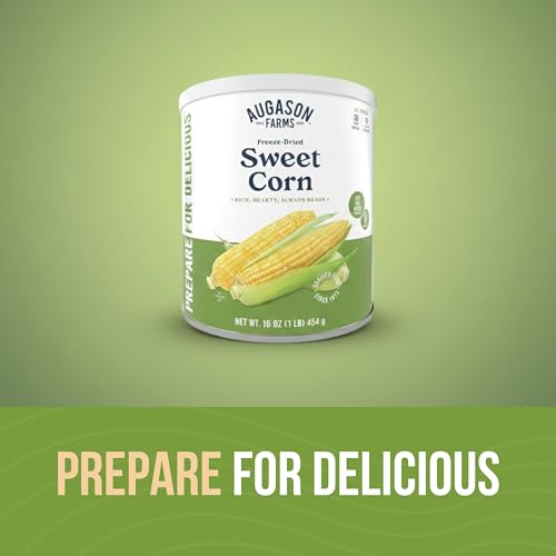 Augason Farms Freeze-Dried Sweet Corn Emergency Food Supply, 30 Servings, 30 Year Shelf Life, Great for Cooking, Side Dishes, and Snacks - Dehydrated Meals, Survival Food Camping Essentials Can