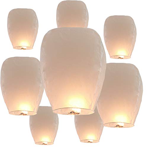 20 Pack Sky Lanterns Paper Chinese Lanterns 100% Biodegradable Environmentally Friendly, Flying Wish Lanterns for Wedding, New Year, Birthday Party Celebration