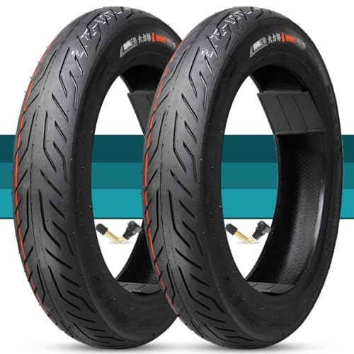 YUMEIGE 2.75-10 Reifen, 2 Stück, Geräuscharm, Schlauchlos-Reifen, Anti-Rutsch-Profil, 37J, Reifenroller, Vorder- und Hinterräder, 2.75 10, Tubeless-Typ (TL), for Zweirad-Motorräder