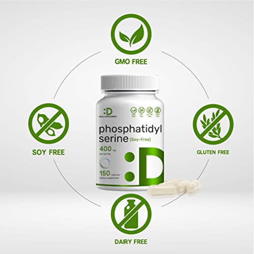 Phosphatidylserine 400Mg Per Serving, 150 Capsules, Soy Free, Derived From Sunflower Lecithin | Third Party Lab Tested For Purity - Advanced Brain Health Nootropic Supplement #TOP2
