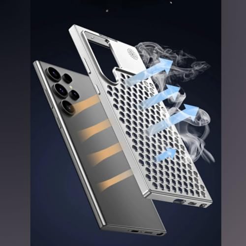 Image of Premium Metal Alloy Case for Samsung Galaxy S25 Ultra, Shockproof Cover with Heat Dissipation, Silver (Samsung Galaxy S25 Ultra)