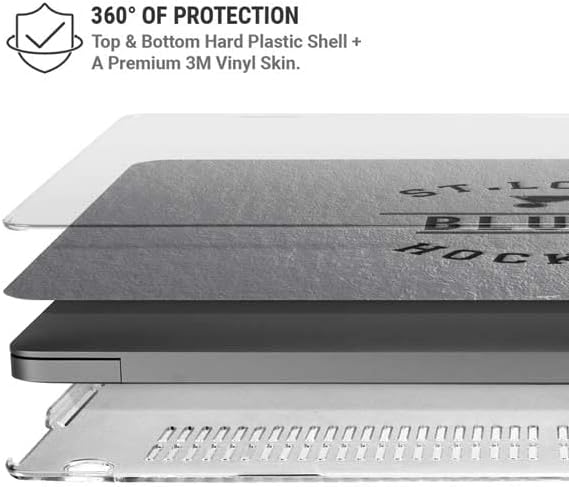 Skinit Case + Skin Compatible with MacBook Pro 14in (2021) - Officially Licensed NHL St. Louis Blues Black Text Design
