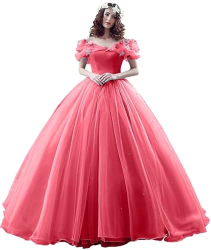 Image of Women's Off Shoulder Quinceanera Ball Gowns Masquerade Princess Long Prom Formal Evening Party Dress
