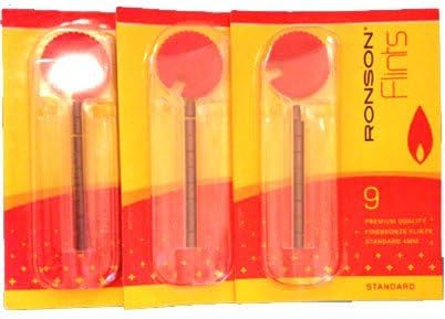 3 X Ronson Standard Lighter Flints - Pack of 9