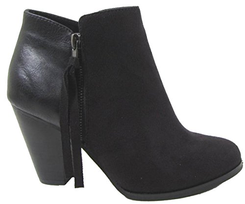 Soda Women's Ages Tassel Zip Chunky Heel Bootie2
