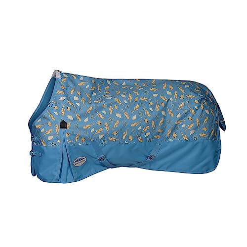 WeatherBeeta ComFiTec Essential Standard Neck Lite Horse Blanket, Seahorse Print, 78"