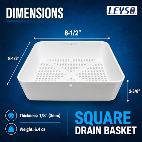 Cubierta de desagüe cuadrada de piso 8.5 pulg Leyso miniatura 2