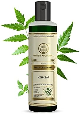 Khadi Natural Neem Sat Shampoo for Thick & Strong Hair | Natural & Paraben & Sulphate-Free | Suitable for All Hair Types, 210ml