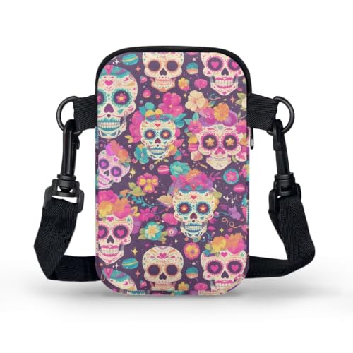 Image of Hawaiian Tribal Small Crossbody Bags for Women Cell Phone Bag Purse, Sea Turtle Zipper Sling Purses Shoulder Bag