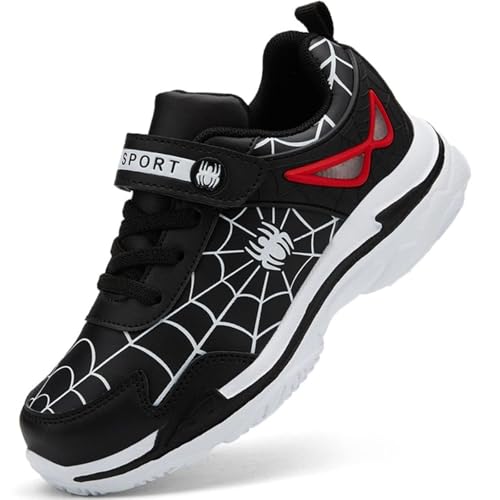 YTRXM Boys Girls Shoes Kids Lightweight Breathable Running Sneakers Children Athletic Sport Tennis Walking Shoes for Toddler Kids Size 10 Black, 1 Pair