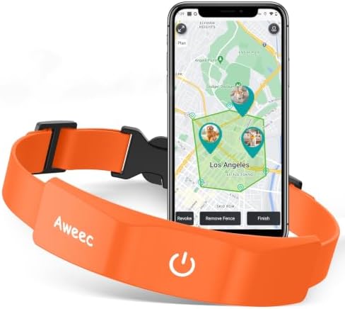 GPS Portable Dog Fence with Free App, Electric Fence System with Training Collar, Wireless Fence for Outdoor Use, Rechargeable Waterproof Flexiable Collar, Adjustable for Large Medium Dogs (Orange) - 1
