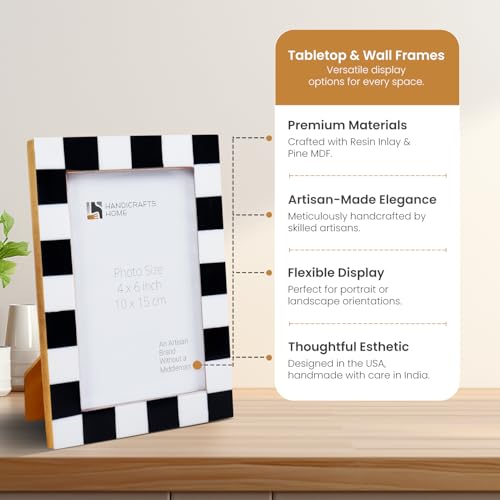 Image of Handicrafts Home 4x6 Picture Frames Pack of 2 - Manhattan Collection Handcrafted Photo Frames, Perfect for Wall & Tabletop Display, Ideal Home Decor Gift