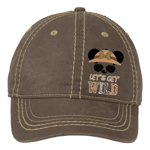 Let's Get Wild Cap, Mickey Minnie Safari Hat, Animal Kingdon Hat Mickey Black