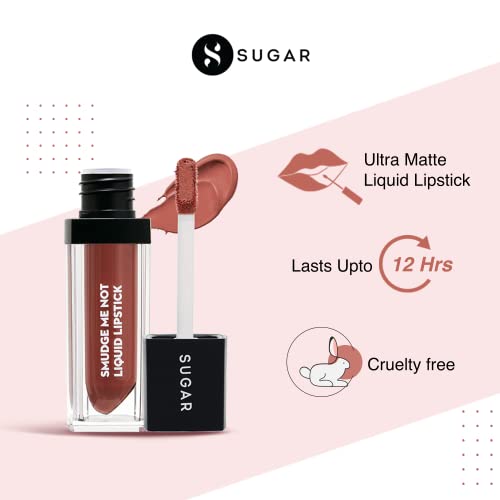 Image of SUGAR Cosmetics - Smudge Me Not - Liquid Lipstick - 37 Hot Apricot (Peachy Nude) - 4.5 ml - Ultra Matte Liquid Lipstick, Transferproof and Waterproof, Lasts Up to 12 hours