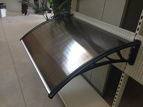 Marquesina de exterior en kit, 150 x 100 cm, lámina de policarbonato alveolado de 5 mm, fácil de montar