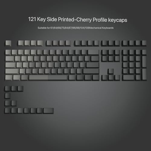 dagaladoo Double Shot PBT keycaps for Mechanical Keyboard,Shine Through keycap Cherry Profile,Gradient Grey,Side Printed Keyboard caps for Mechanical Gaming Keyboards(121key,only keycaps) by dagaladoo - Image 2