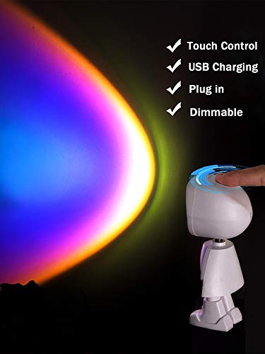Sunset Projection Led Light Robot Figure Lamp Projector Rainbow Atmosphere Lamp Modern Led Floor Light Night Light For Living Room Creative Personality Background Wall Decoration Projector Lamp #TOP2