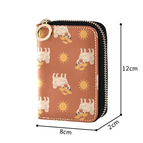 RFID Credit Card Holder Pug Dog Leather With Zipper Card Case Wallet for Women Girls4
