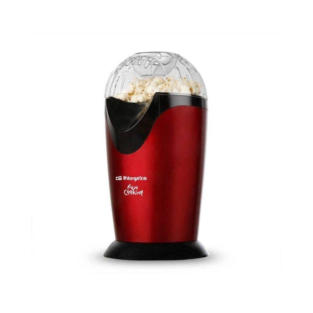 Orbegozo PA 4300 - Macchina per popcorn portatile, senza olio, funzionamento rapido, secchio di misurazione, 1000 W, rosso metallizzato