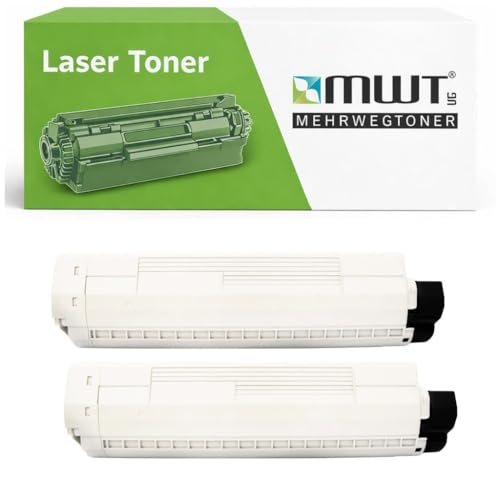 Toner compatible Oki ES8461 noir avec 15 pourcent de puissance en plus lot de 2