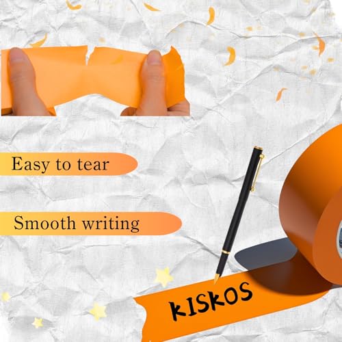Image of 2 inch Orange Painters Tape,Wide Masking Washi Tape Bright Colours Easy to Remove Doesn't Seep Out Used for Marking Areas Covering Walls Tile Seam Getting Clean Crisp Lines 55 Yards