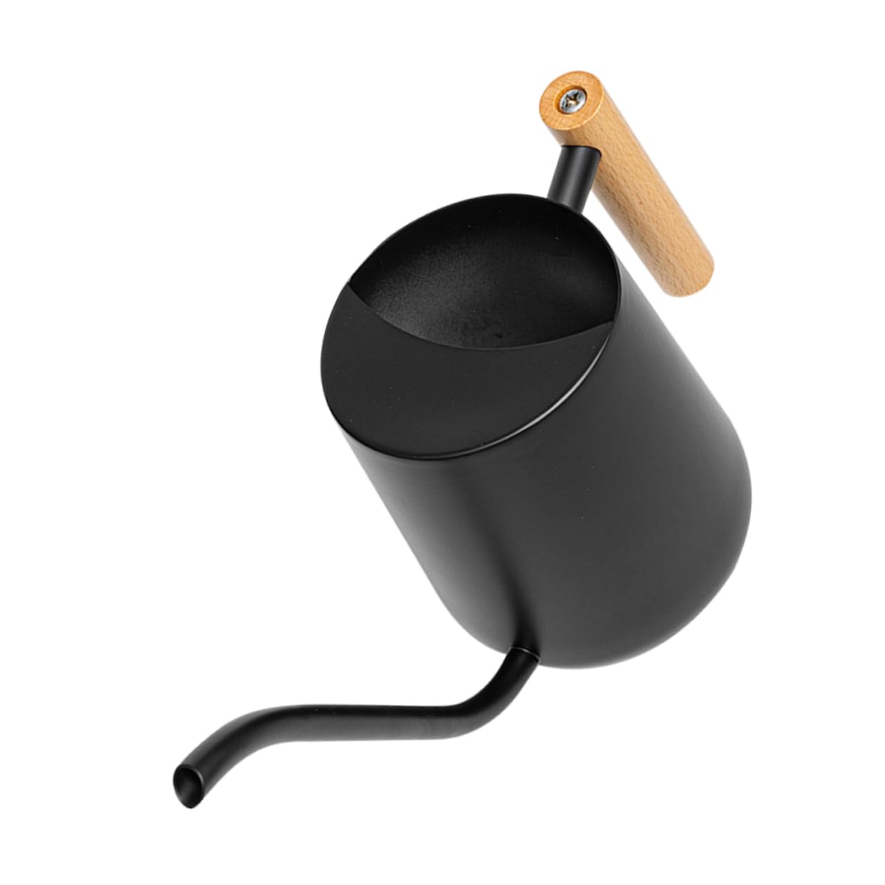 Annaffiatoio Manico in Legno in Acciaio Inox Nero 1000ml