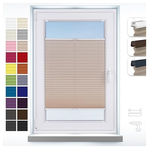 Shadoo Home® - Premium Plissee Mit Bohren NACH MAß | 23 Farben | Breite 30-129cm | Höhe 50-230cm | Blickdicht und Lichtdurchlässig Plissee für Fenster & Balkontür - Angepasste Größe alle 1 cm