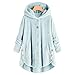 AYily Flauschige Damen-Jacke für Herbst und Winter, mit Kapuze Gr. Large, himmelblau/blau