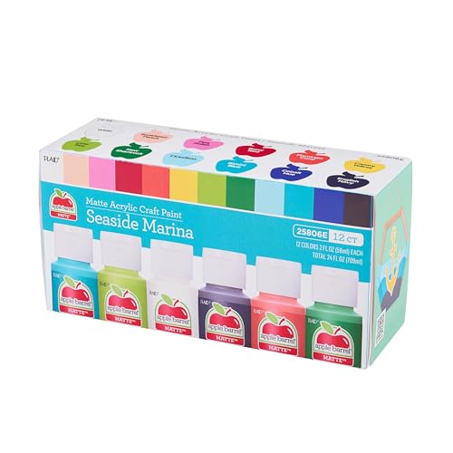 Apple Barrel Acrylic Craft Paint Set, Seaside Marina, Includes 12 Colors with a Matte Finish