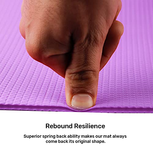Image of Yoga Mats For Women and Men Exercise For Home Workout Gym Anti Slip EVA Material Yoga Mat 4Mm For Kids Gym Mats (Purple, 4 mm)