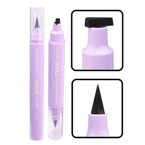 Caneta Delineadora Carimbo 2x1 Mood - Delineado Perfeito e Carimbo Estiloso, Longa Duração, Cruelty-